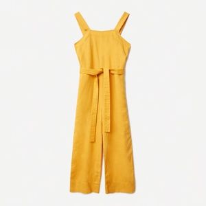 Everlane The Linen Square Neck Jumpsuit Marigold SZ 00P NEW